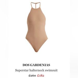 NWT Dos Gardenias SuperStar The T Back cutout strappy halter One Piece Swimsuit